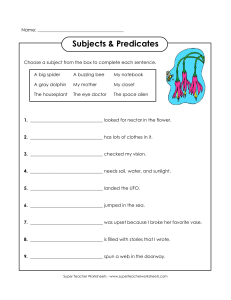 Subject Predicate Matching WS and KEY (Easy) (3)