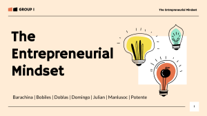 The Entrepreneurial Mindset - Group 1