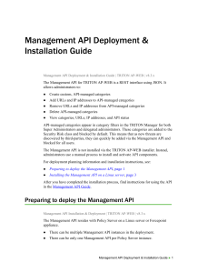 TRITON AP-WEB Management API Deployment & Installation Guide