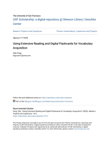 Using Extensive Reading and Digital Flashcards for Vocabulary Acquisition