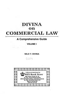 DIVINA 2021 - Commercial Law A Comprehensive Guide vol 1