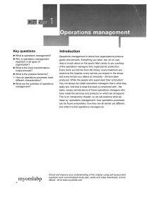 Operations Management: Key Concepts & Processes