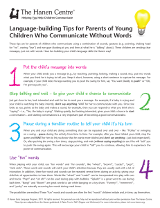 10 language-building tips for parents of young children who communicate without words