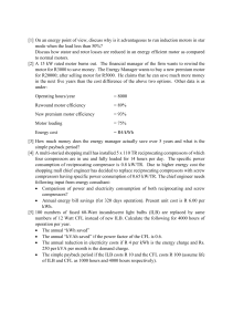 Electrical Engineering Exam: Motors, Compressors, Lighting