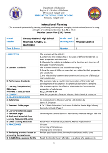 Physical Science Lesson Plan: Matter Properties & Structure