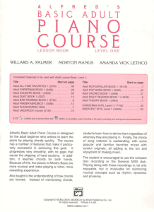 Basic Adult Piano Course: Level One Lesson Book