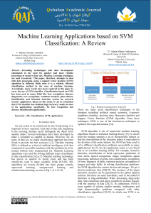 Machine Learning Application based on SVM 