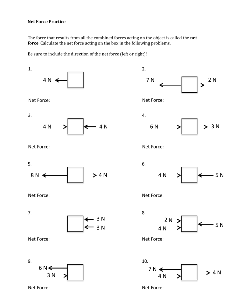 Net Force Practice