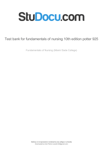 Fundamentals of Nursing Test Bank 10th Edition