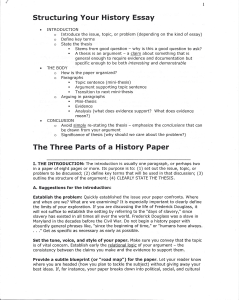 Guide to Writing a Successful History Paper