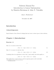 Introduction to linear programming solutions manual