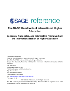 Concepts, Rationales, and Interpretive Frameworks in the Internationalization of Higher Education 