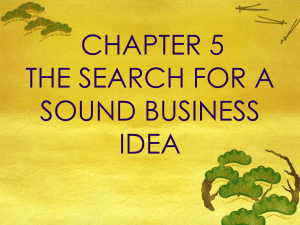 chapter 5 the search for a sound business idea