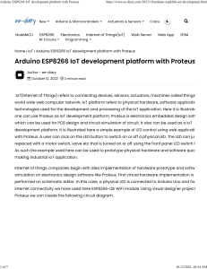 Arduino ESP8266 IoT development platform with Proteus