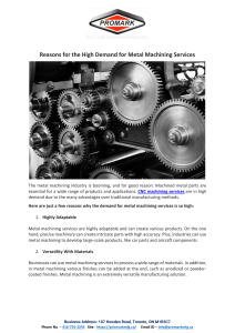 Reasons for the High Demand for Metal Machining Services
