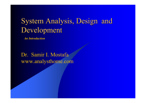 Introduction to System Analysis, and Development 