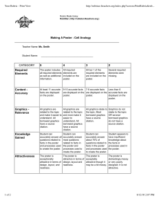 CELL ANALOGY RUBRIC