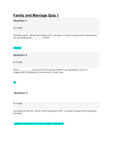 Family and Marriage Quiz 1