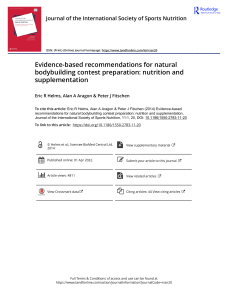 Evidence based recommendations for natural bodybuilding contest preparation nutrition and supplementation