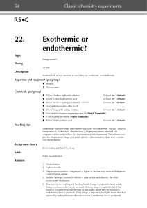 Endo and exothermic practical