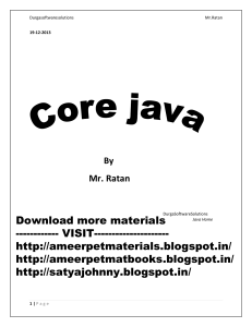 Core Java Course Material