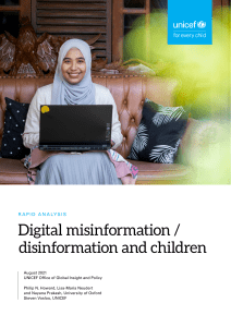 Digital Misinformation / Disinformation and Children