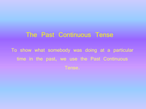 PowerPoint presentation of  Past Continuous 2