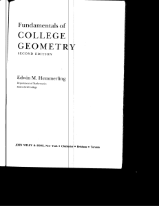 Fundamentals of College Geometry 2nd ed. -  E. M. Hemmerling