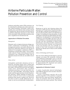 Airborne Particulate Matter Pollution Prevention And Control