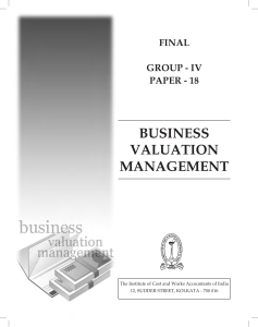 Business Valuation - For detailed study