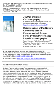 Determination of Plasticizers commonly used in pharmaceutical dosage forms