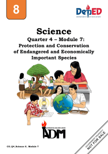 Science8 Q4 Mod7 ProtectionandConservationofSpecies V1