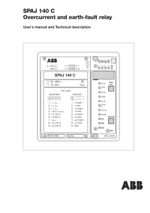 SPAJ 140 C Overcurrent & Earth-Fault Relay User Manual