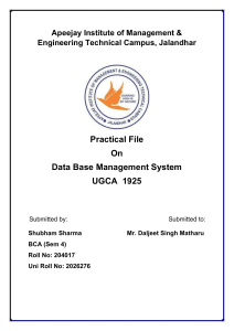 Practical file DBMS