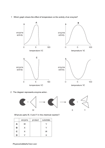 Enzymes (Multiple Choice) QP