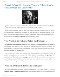 2 Einstein's Secret to Amazing Problem Solving
