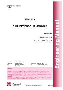 Rail Defects Handbook: Identification & Management