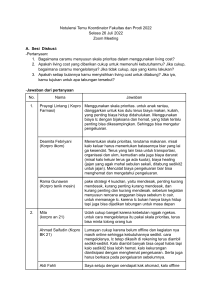 Notulensi Temu Koordinator Fakultas dan Prodi 2022