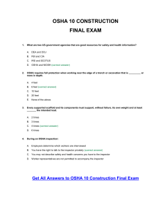 Osha 10 construction exam answer key