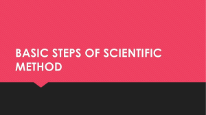 BASIC STEPS OF SCIENTIFIC METHOD