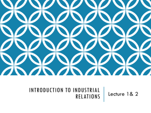 introduction to industrial relations