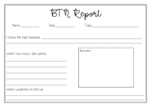 BTN Report Worksheet: Learning & Exploration