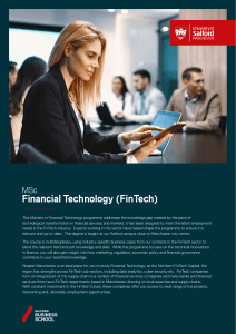 MSc Financial Technology (FinTech)