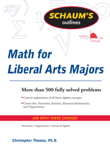 Schaums Outline of Mathematics for Liberal Arts Majors Schaums Outline