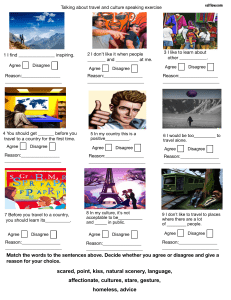 Travel & Culture Speaking Exercise Worksheet