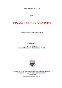 Financial Derivatives NOTES