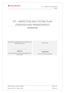 ITP Inspection and Testing Plan ENG