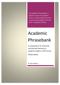 Academic Phrasebank: Writing Resource