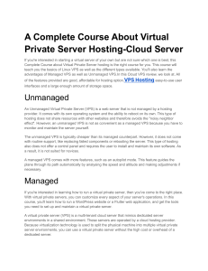 A Complete Course About Virtual Private Server Hosting-Cloud Server