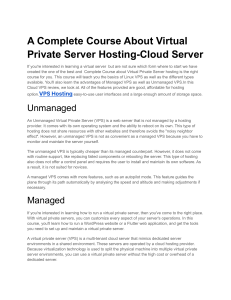 A Complete Course About Virtual Private Server Hosting-Cloud Server 